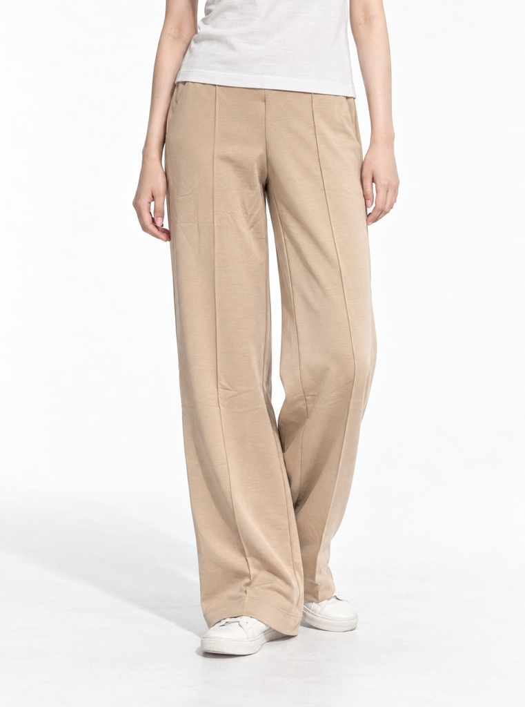 OYSHO Jersey Pleated Wide-Leg Pants Women