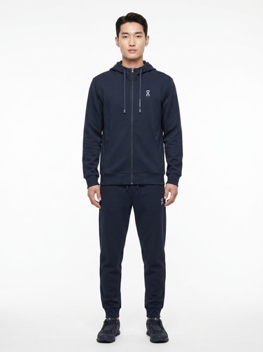 [EA4183] On Running Textured Full-Zip Hoodie Men (M, D-Blue)