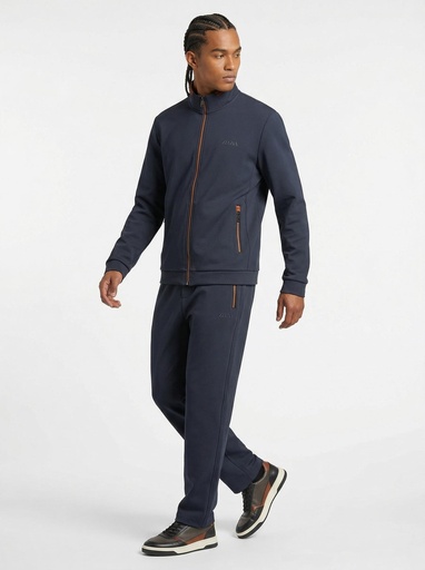 [EA4191] ZEGNA Contrast-Trim Full-Zip Tracksuit Men (M, D-Blue)