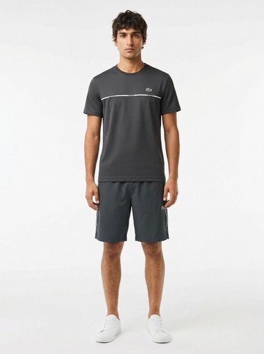 [EB0542] Lacoste Chest Stripe Summer Tracksuit Men EB0542 (S, Black)