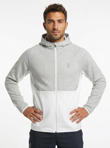 [EC3945] On Running Heathered Full-Zip Hoodie Men (M, Ecru)