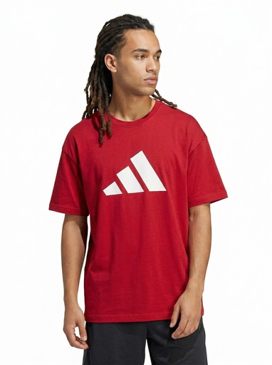 [EF4670] Adidas Big Logo Crew Tee Men (S, Red)