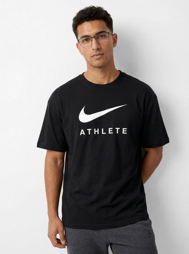 [EF4675] Nike Athlete Graphic Crew Neck T-Shirt Men (S, Black)