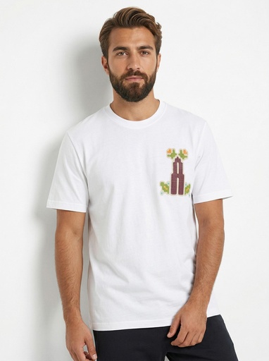 [EF4714] Adidas Graphic Crew Neck T-Shirt Men (S, White)