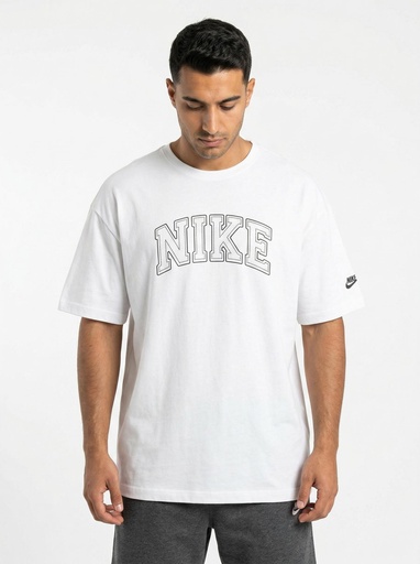 [EF4721] Nike Dri-FIT Graphic T-Shirt Men (S, White-Black)