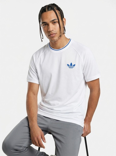 [EF4668] Adidas Mesh Raglan T-Shirt Men (S, White-Sax)