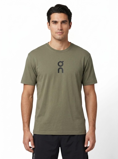 [EF4683] On Running Crew Neck Logo T-Shirt Men (S, K-Haki)