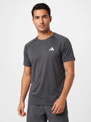[EF4707] Adidas Raglan Crew Neck T-Shirt Men (S, Black-White)