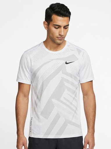 [EF4725] Nike Dri-FIT Printed Running Tee Men (S, White)