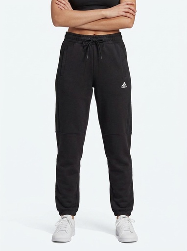 [BD1390] Adidas 3-Stripes Fleece Joggers Women (S, Black)