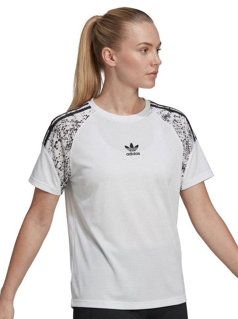Adidas Printed Sleeve Mesh Tee Women