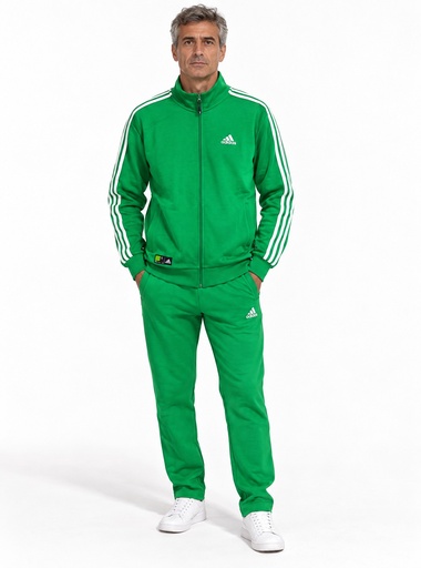 [EA3973] Adidas 3-Stripes Full-Zip Tracksuit Men (L, Green/White)