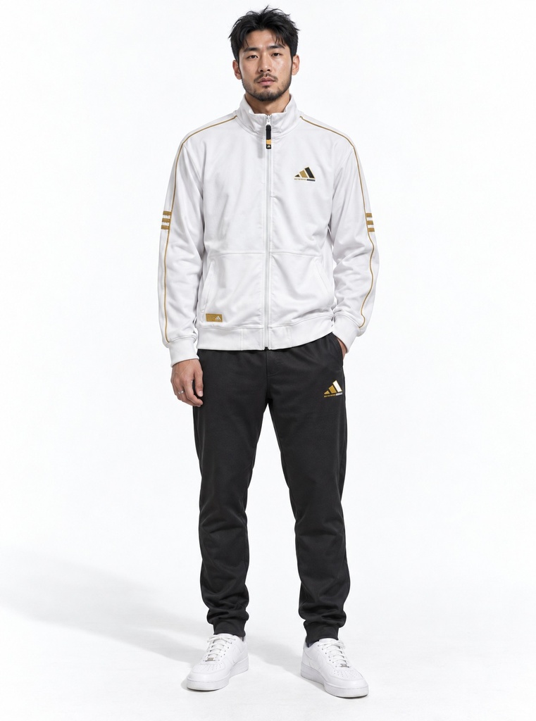 Adidas Striped Full-Zip Tricot Tracksuit Men