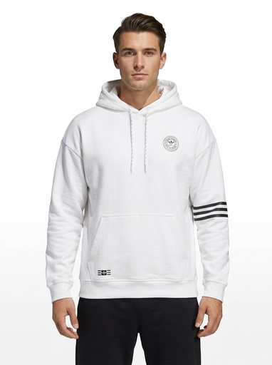 [EC3684] Adidas Hem Graphic Sweatshirt Men (XL, White)