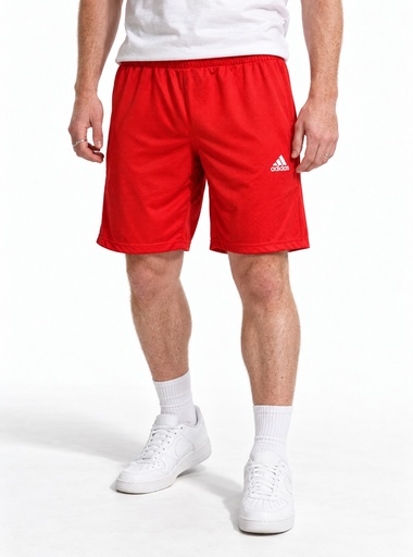 [EE1284] Adidas Mesh Double Logo Shorts Men (S, Red)