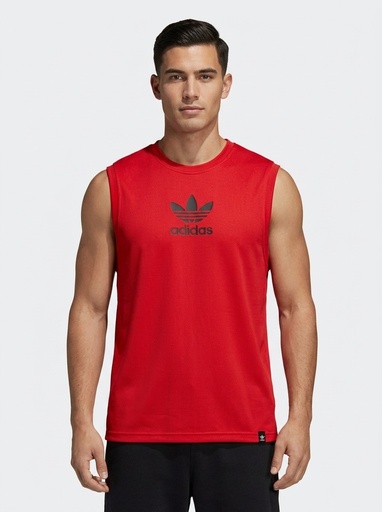 [EF3371] Adidas Textured Trefoil T-Shirt Men (S, Red)