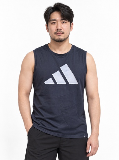 [EF3370] Adidas Mesh Sleeveless Logo T-Shirt Men (S, Navy)