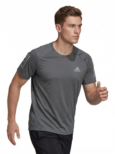 [EF4456] Adidas 3-Stripe Mesh Training T-Shirt (S, Dark Grey)