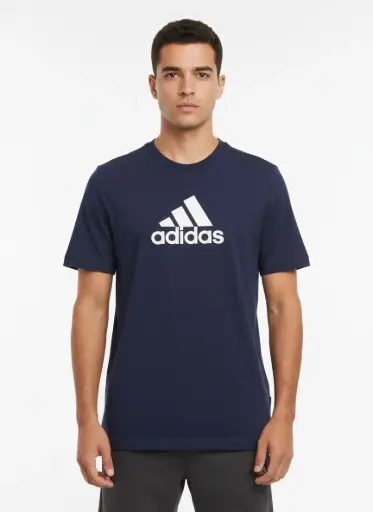 [EF4521] Adidas Jersey Center Logo T-Shirt Men (S, D-Blue)