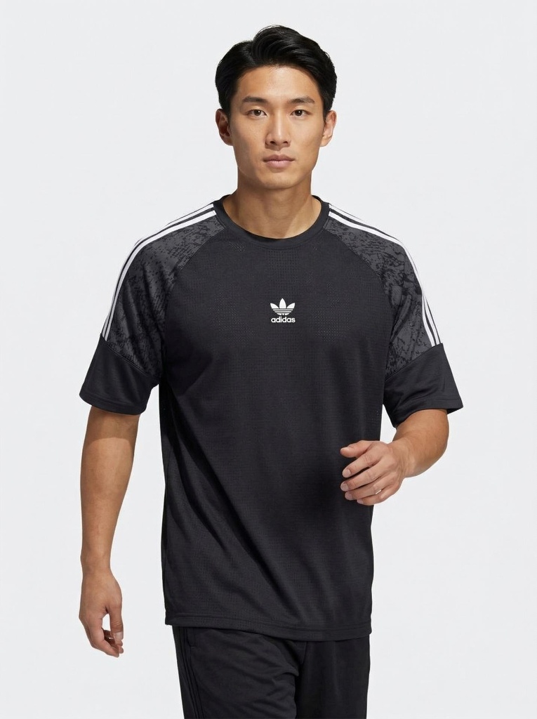 Adidas Trefoil Striped Sleeve T-Shirt Men