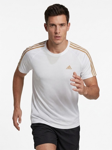[EF4559] Adidas 3-Stripes Crew Neck Training T-Shirt Men (S, White)