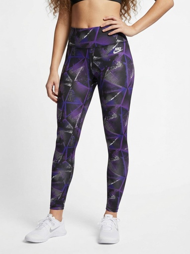 [BD1273] Nike Dri-FIT Geometric Printed Leggings Women (S, Purple)