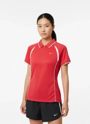 [BF1234] Nike Dri-FIT Contrast Trim Polo Tee Women (S, F-Fuchia)
