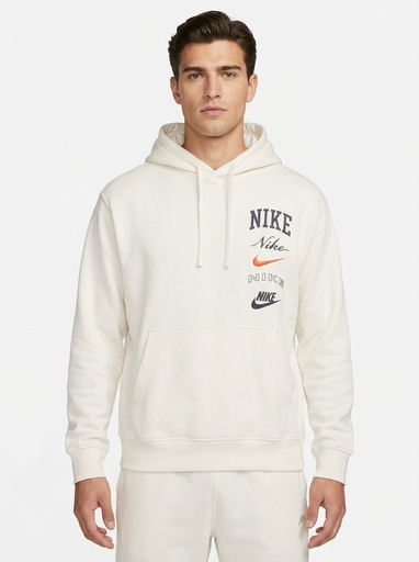 [EC3814] Nike Multi-Logo Fleece Sweatshirt Men (S, White)