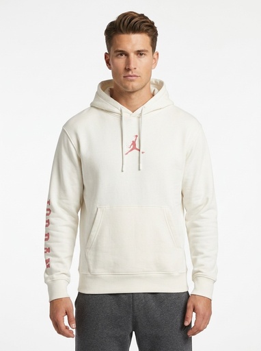 [EC3815] Nike Graphic Fleece Pullover Hoodie Men (S, Ecru)