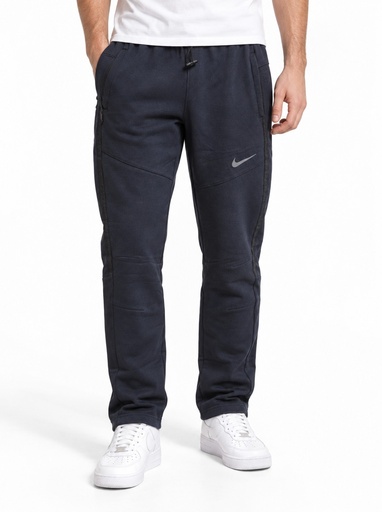 [EDS0025] بنطلون رياضي نايك فليس جيوب سحاب رجالي (S, كحلي)