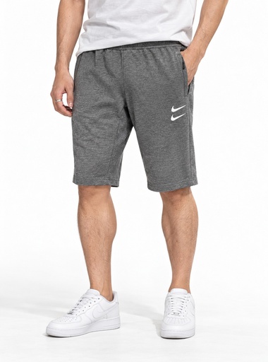 [EE0873] Nike Heather Jersey Double Swoosh Shorts Men (S, Antermelanj)