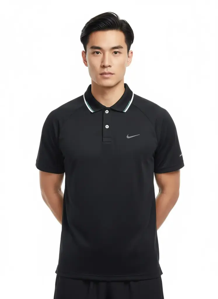 [EF4495] Nike Dri-FIT Striped Collar Polo Tee (S, Black)