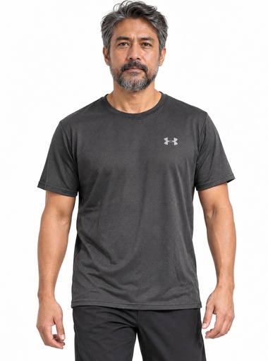 [EF3384] Under Armour Mesh Crew Neck T-Shirt Men (S, Black)