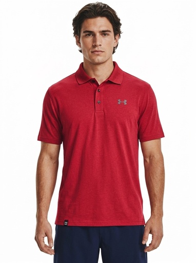 [EF3984] Under Armour Heathered Jersey Polo Men (L, Burgundy)
