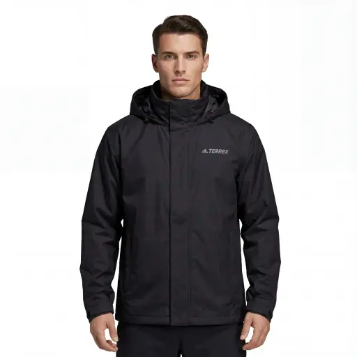 [HA7717] Adidas Woven Zip-Pocket Jacket Men (L, Black)