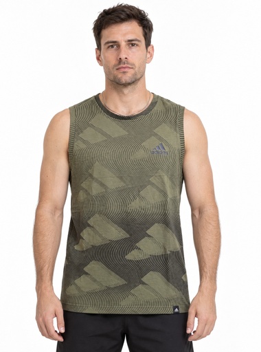 تيشيرت اديداس جيرسي هندسي بدون اكمام رجالي
